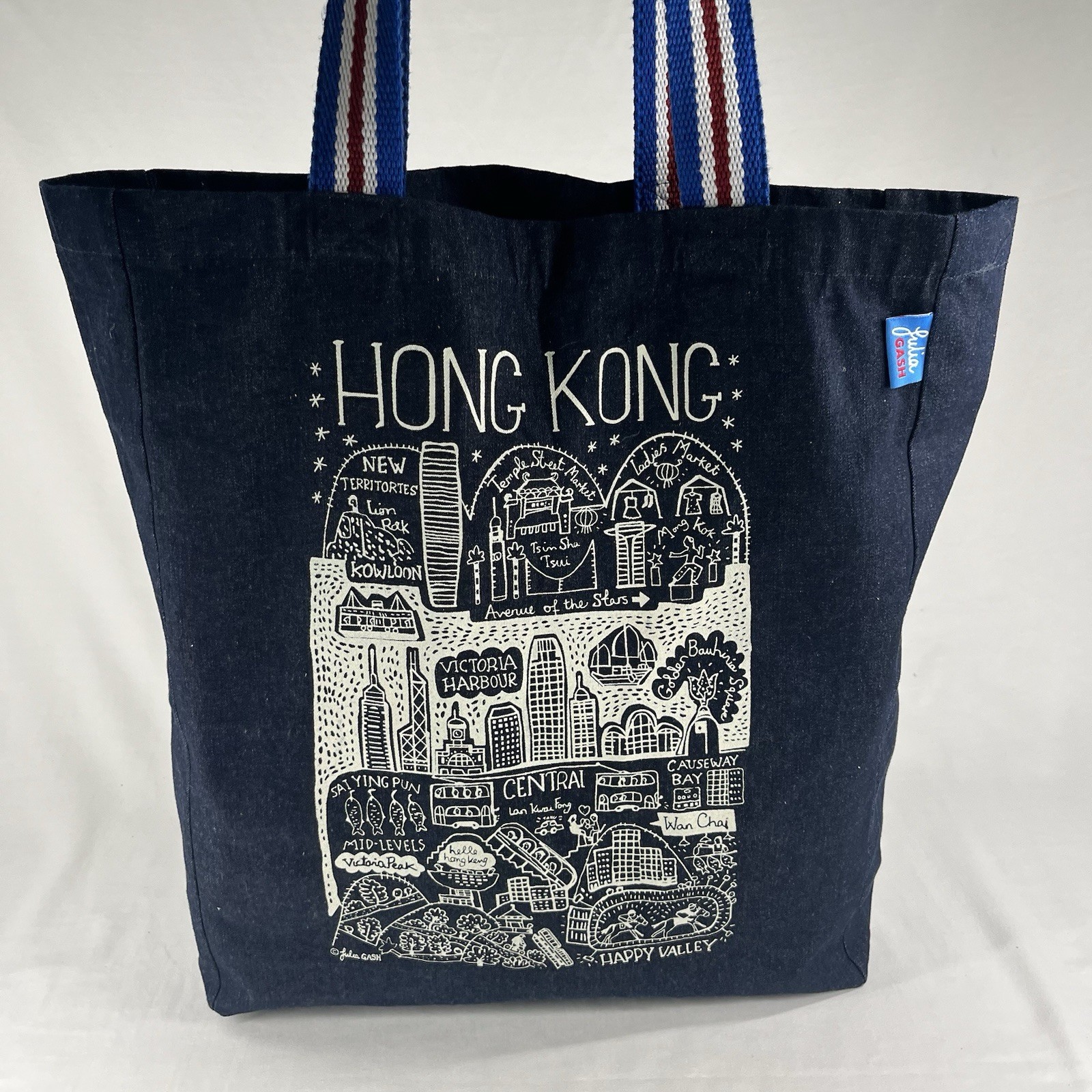 Julia Gash Hong Kong Book Tote Over-the-shoulder Bag Denim Soft Woven Handles