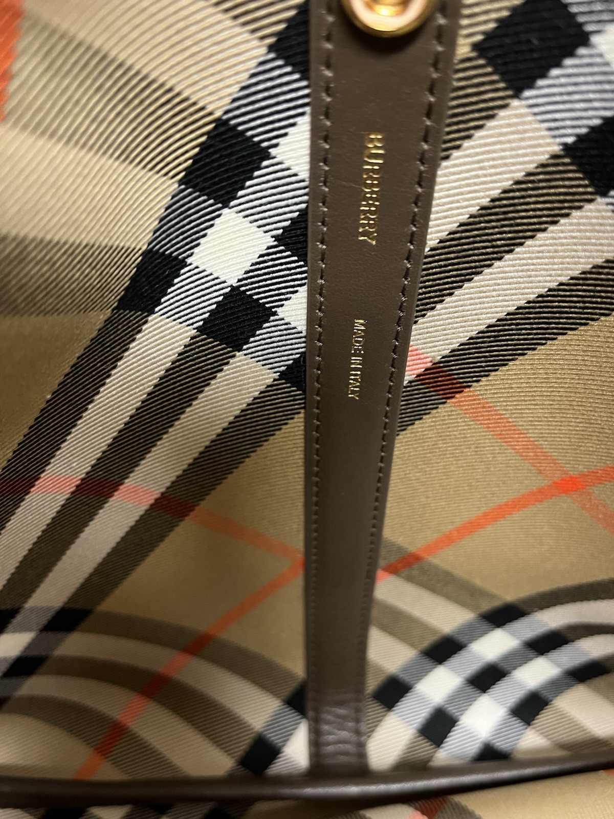 Burberry Small Check Cotton Twill Tote Bag Sand