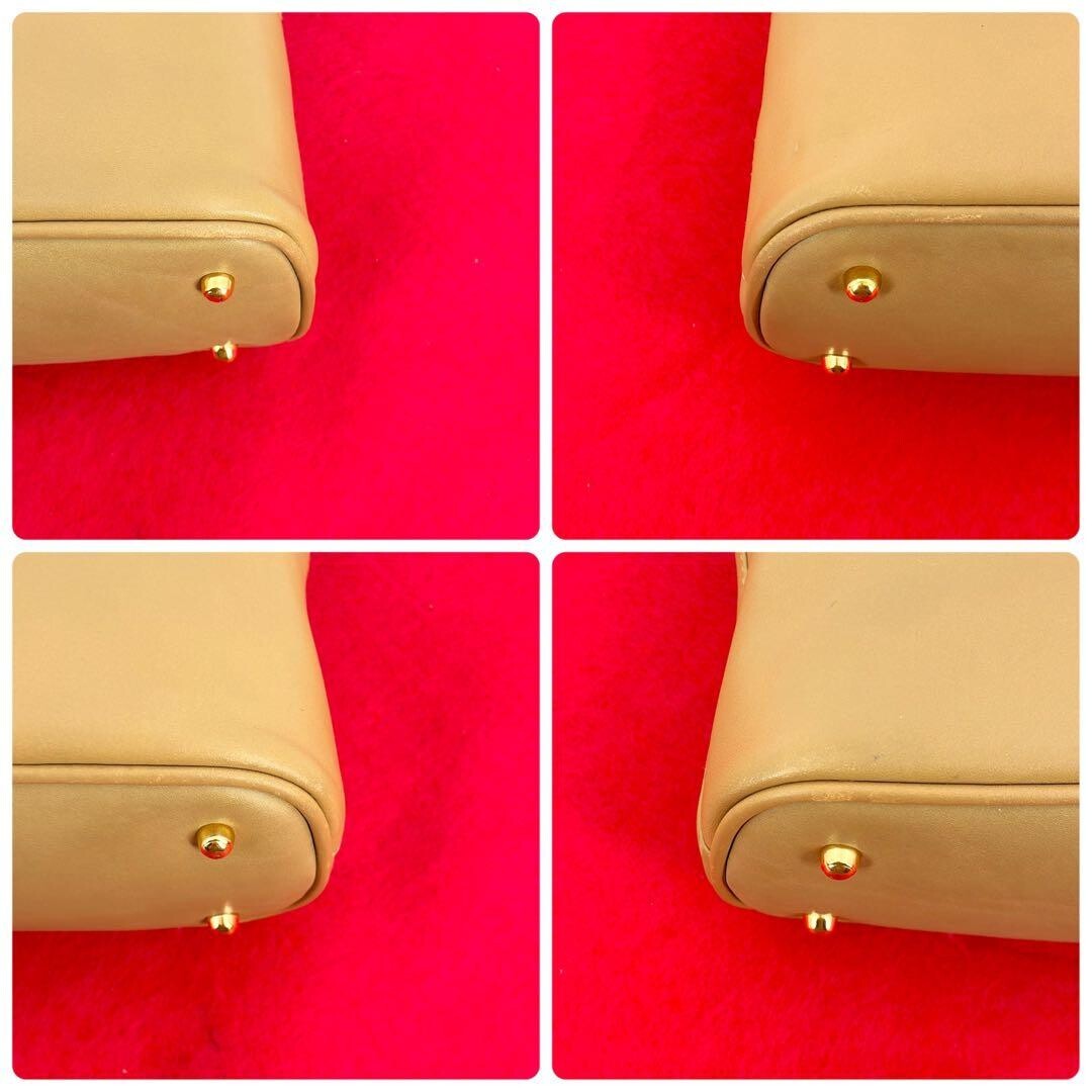GUCCI Bamboo Handbag Shoulder bag Leather Beige Vintage Authentic From Japan