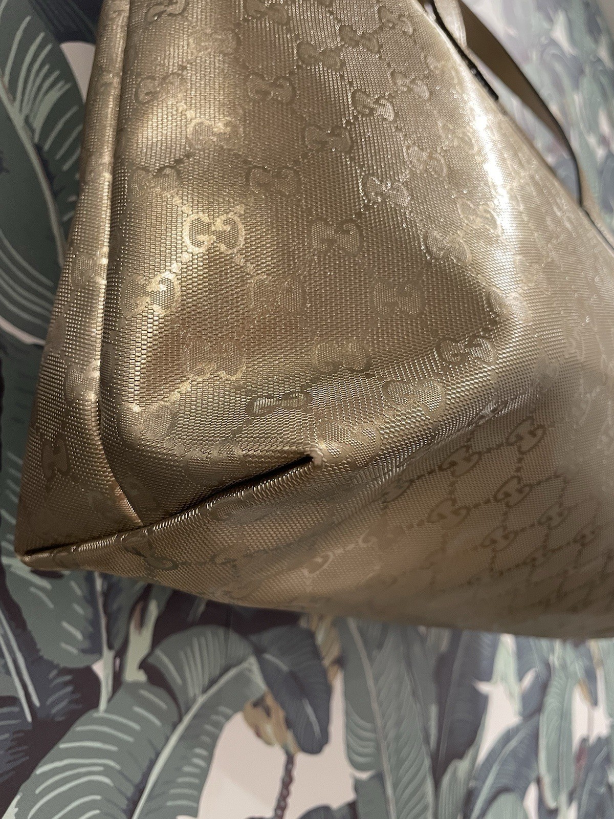 Gucci GG Gold Imprime Supreme Canvas/Leather Tote Bag