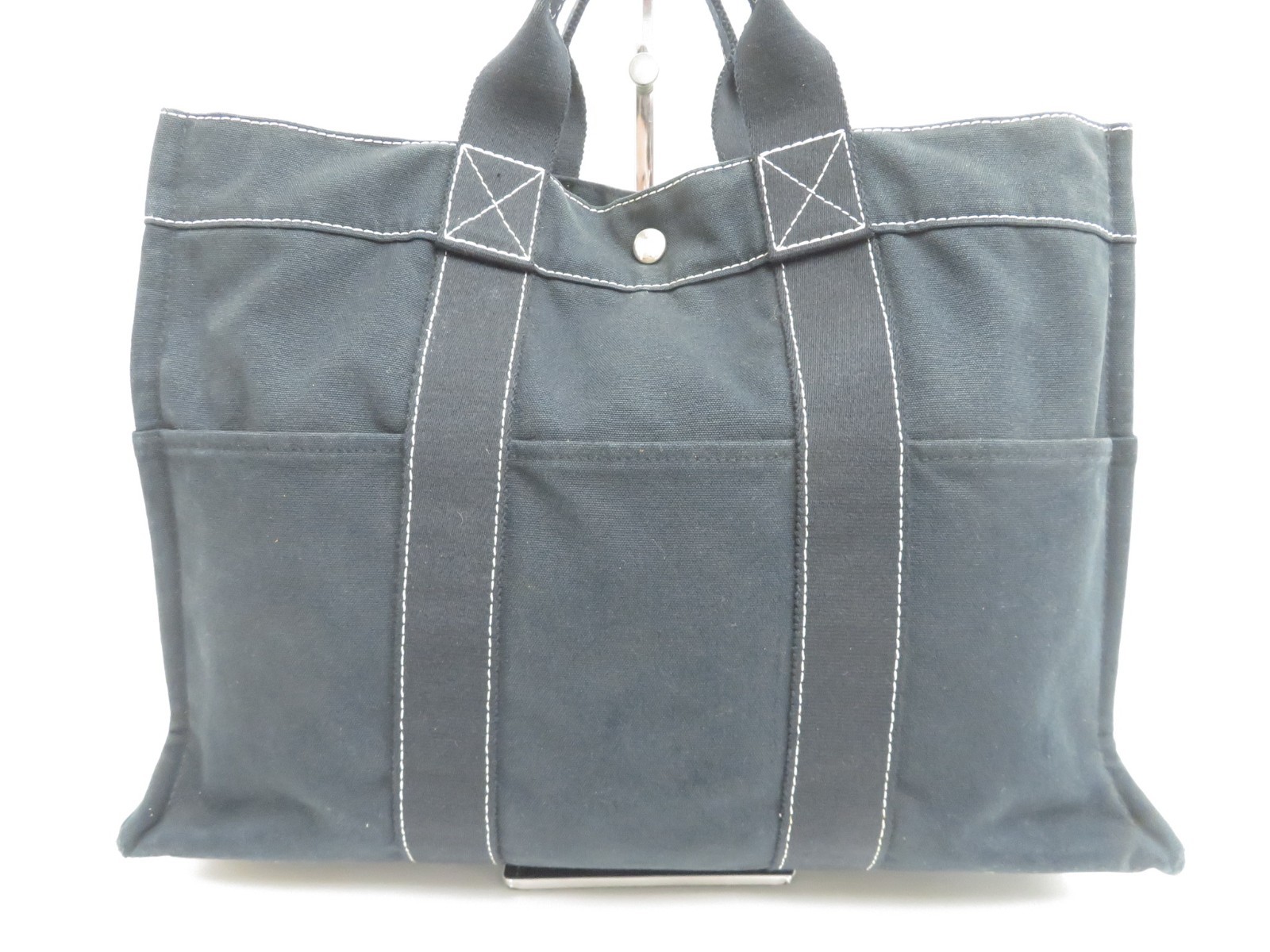 Authentic Hermes Deauville MM Canvas Tote Bag F#53636