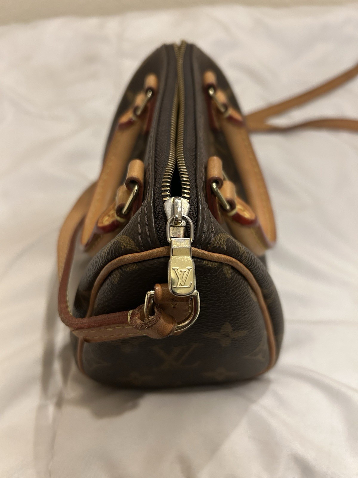 Louis Vuitton Nano Speedy Monogram Leather Shoulder Bag Crossbody Handbag