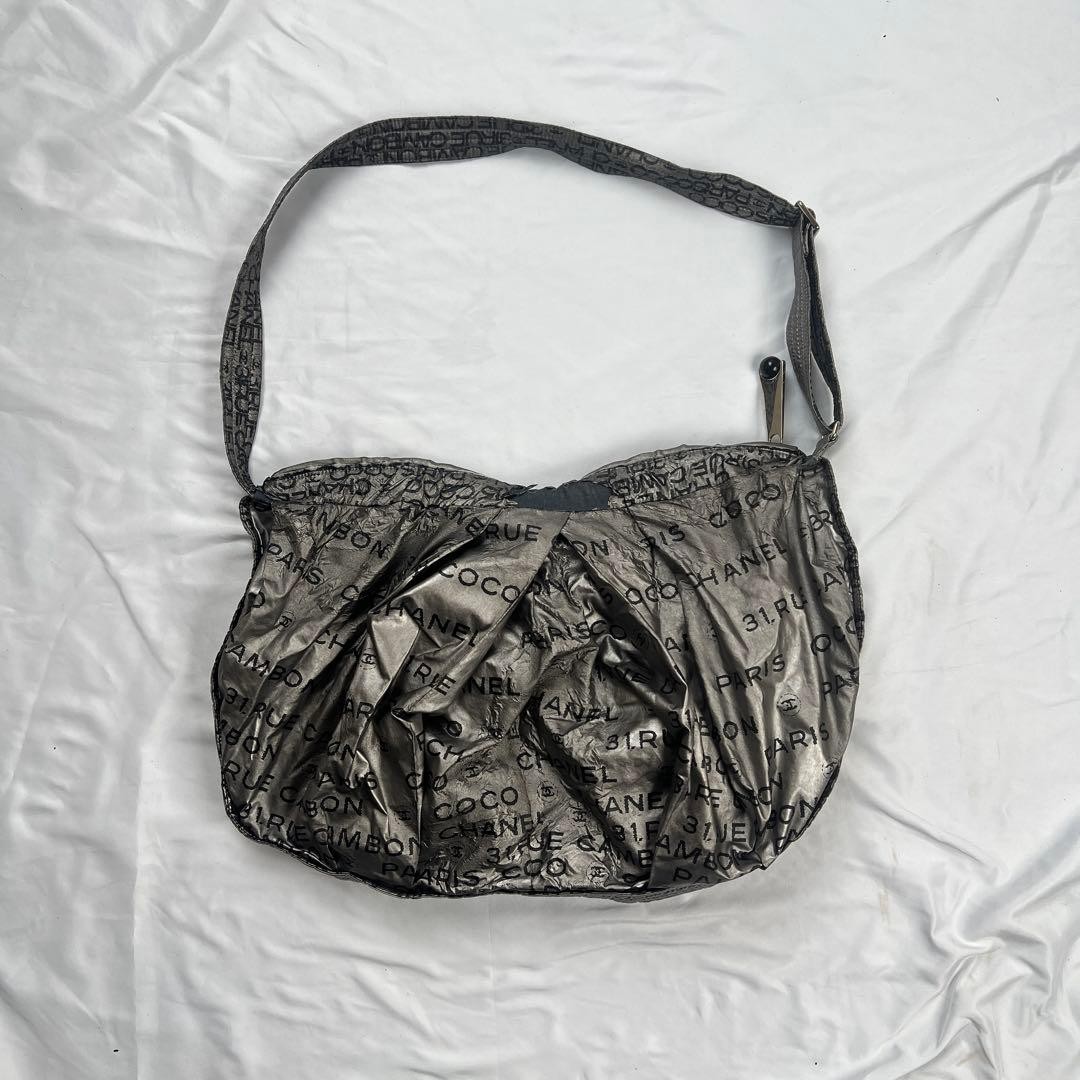 Chanel Unlimited Shoulder Bag Black Large 13.4×18.9in Used Damaged Authentic