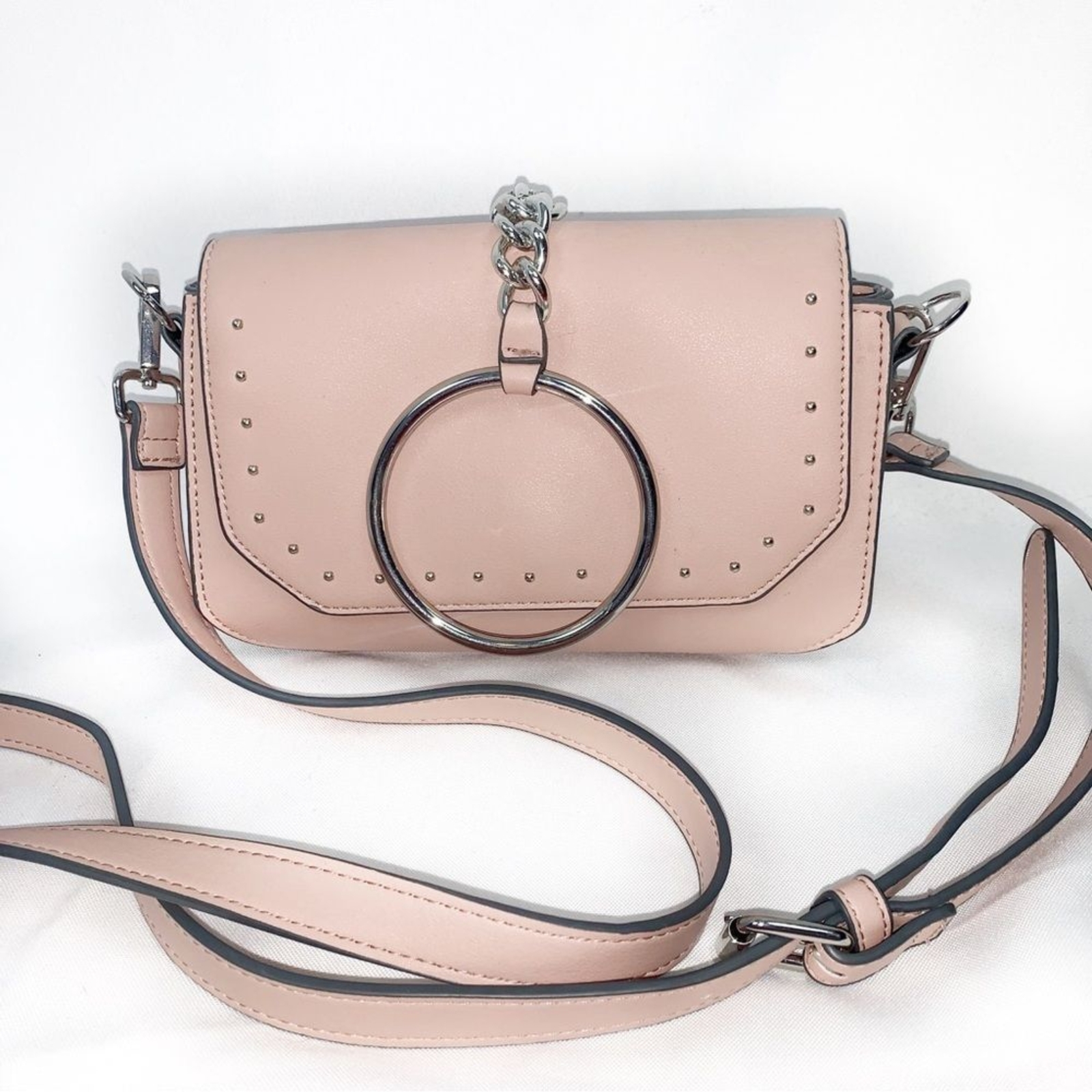 JustFab Sloan Ring Small Crossbody Bag Blush Pink