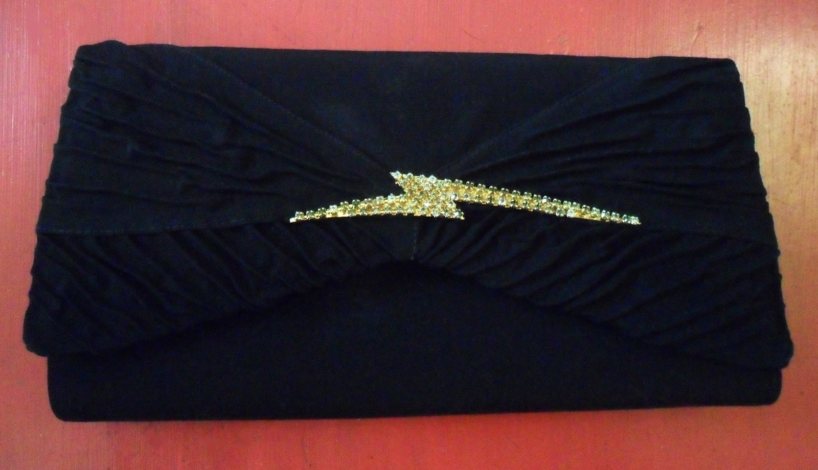 Vintage Sidonie Larizzi Black PURSE Clutch, Shoulder Bag w/ Rhinestones on Flash