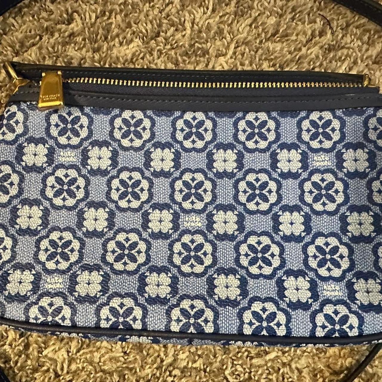 Kate Spade navy blue white floral crossbody bag