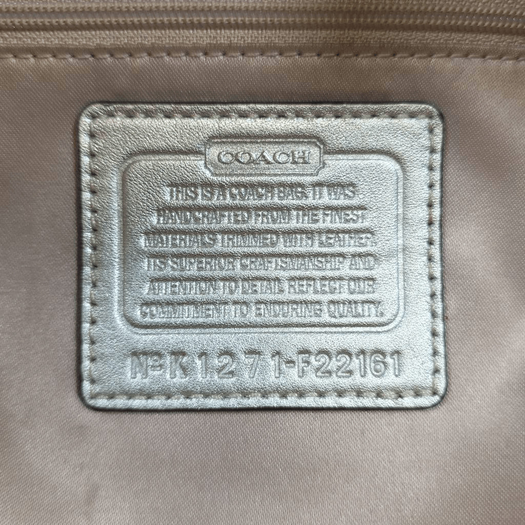 Coach Signature Gallery Satin-Fabric Tote Style F22161