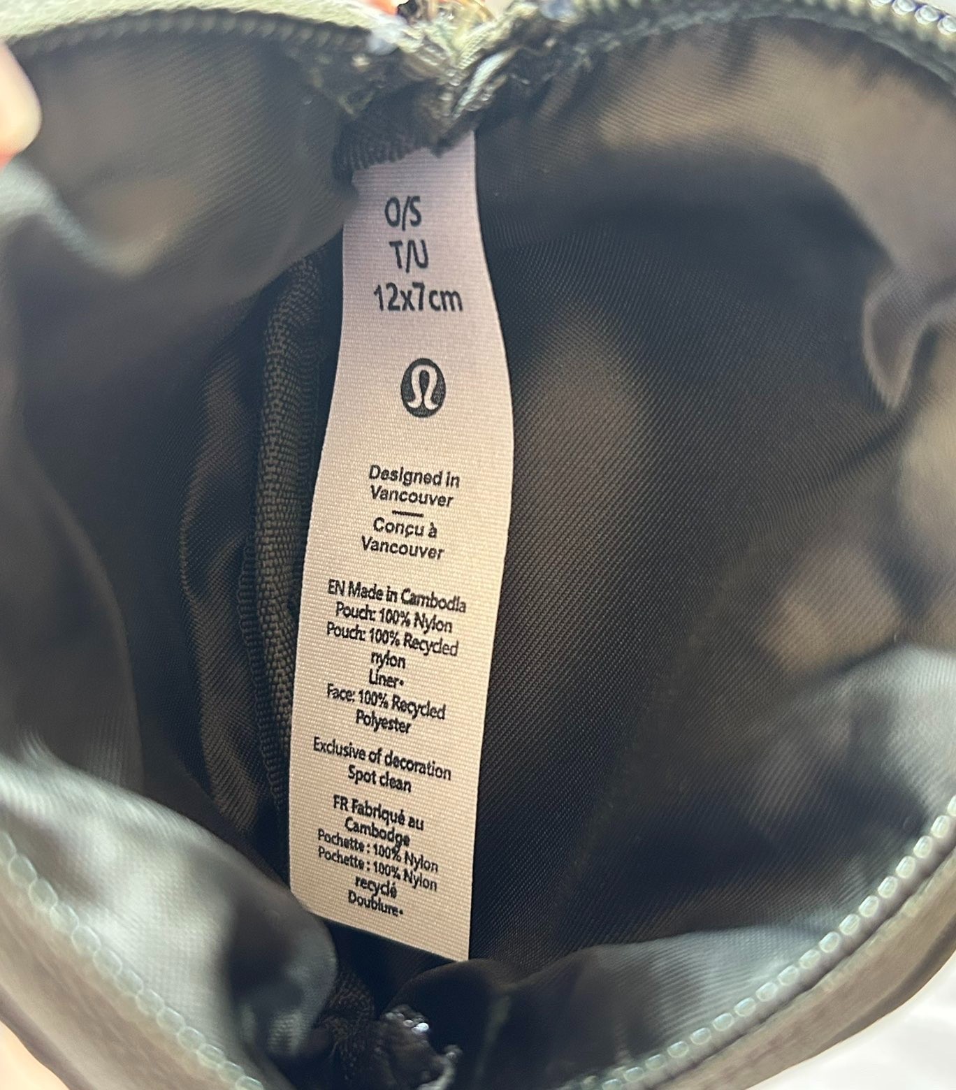Lululemon Dual Pouch Wristlet Keychain Wallet Olive Green Wordmark