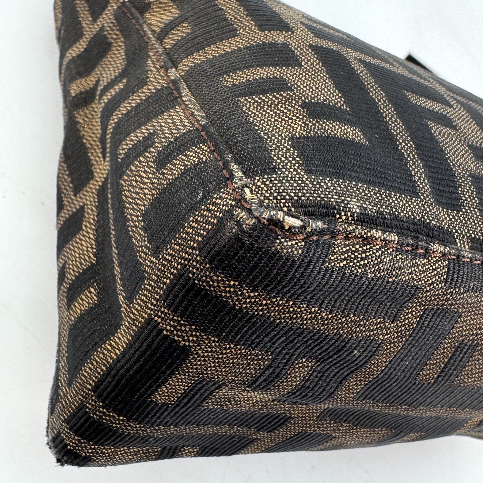 Fendi Pouch Purse Mini Hand Bag Zucca Canvas Authentic 430T0433