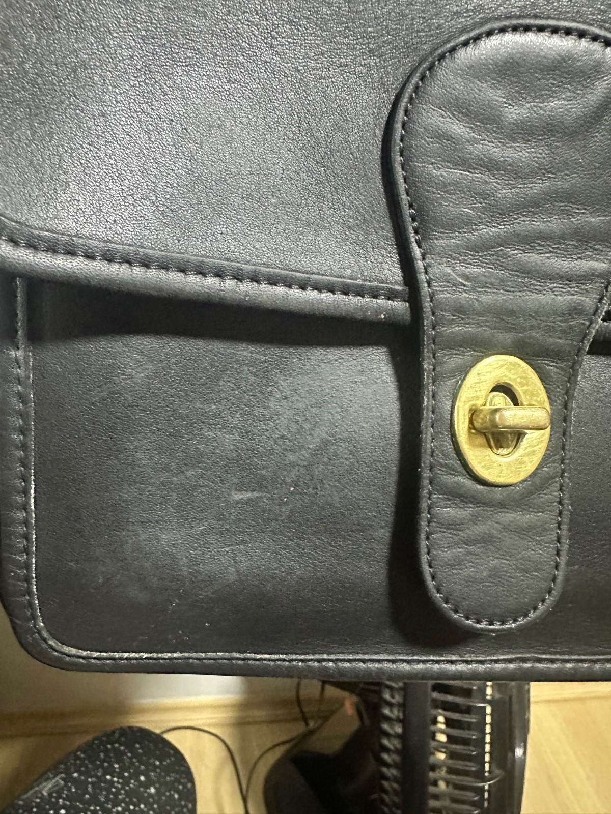 Vintage Coach Station Bag 5130 – Black Glove-Tanned Leather – Made in the USA