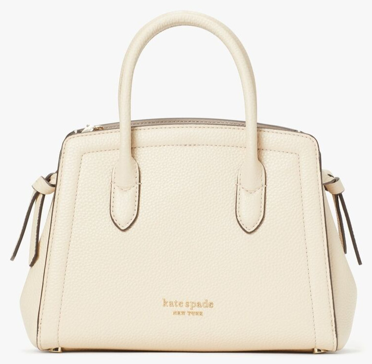 NWB Kate Spade Knott Mini Satchel Ivory White Leather Cream PXR00438 Gift Bag FS