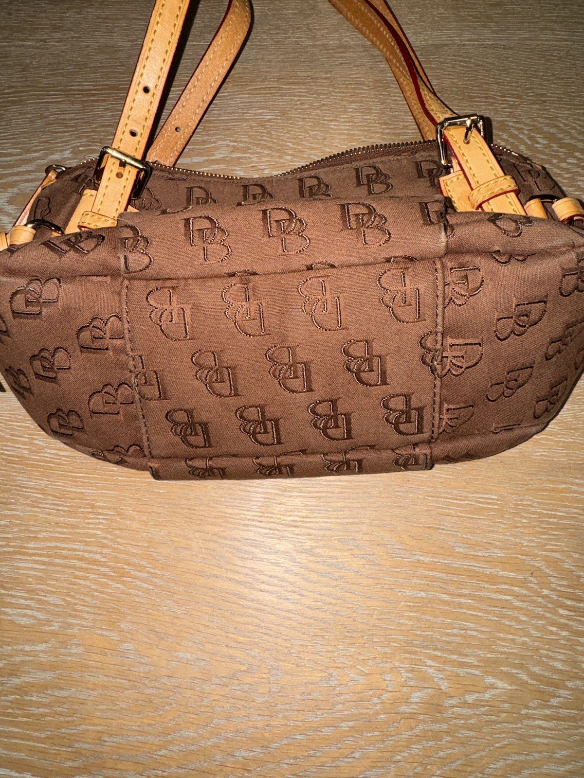 Dooney And Bourke Nina Shoulder Bag Canvas Leather Trim Bag Satchel