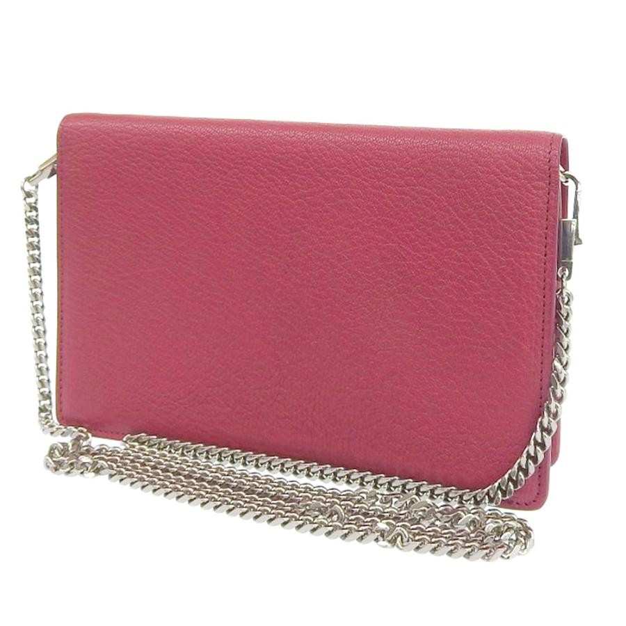 GIVENCHY Bag: Chain Wallet Wine Red W18.5H11.5D4cm w/box;
