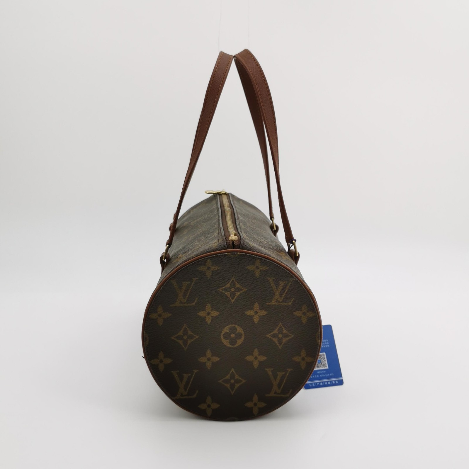 Louis Vuitton Monogram Large Brown Cowhide Papillon Hand Carry Bag US Ship