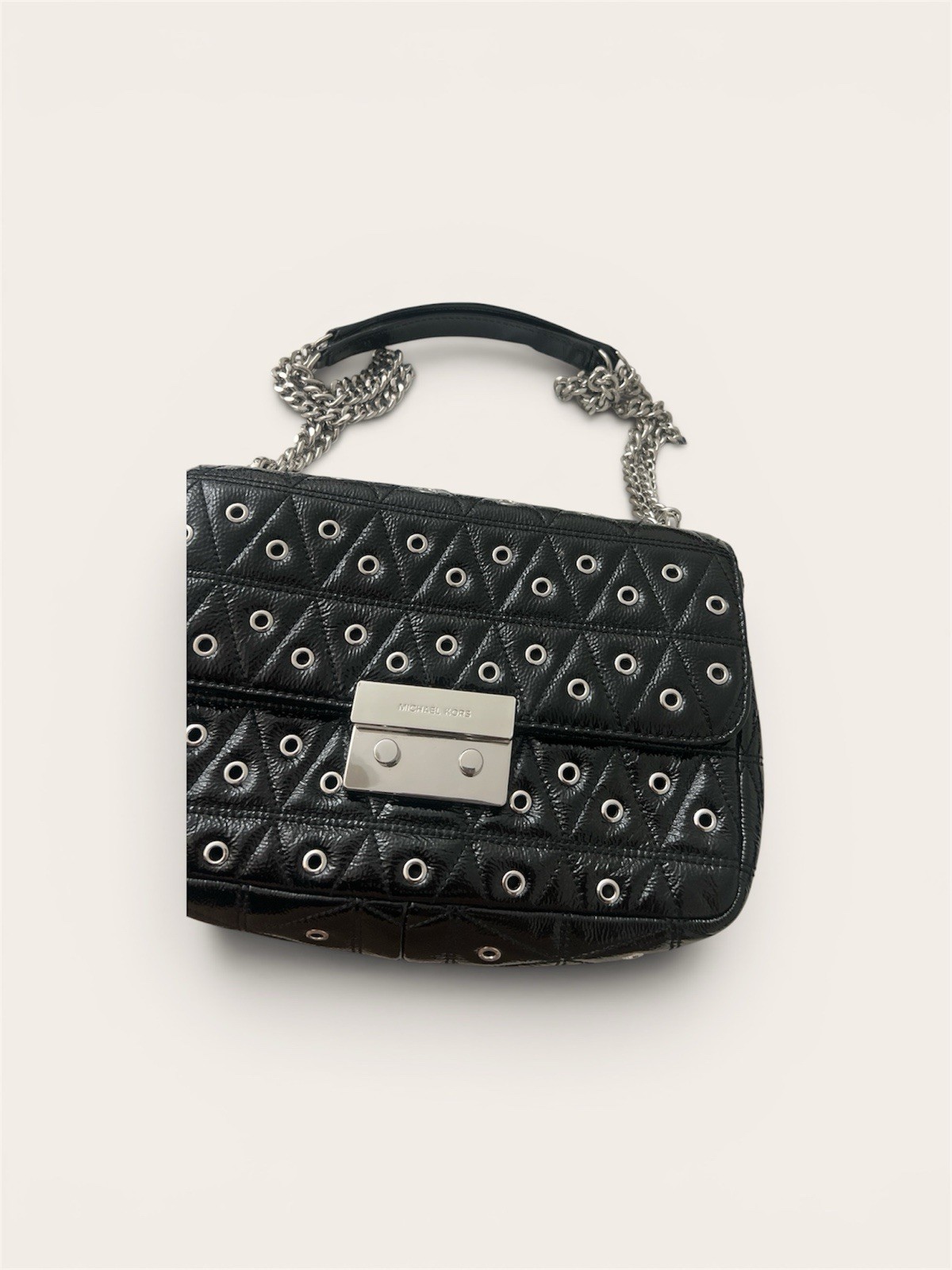 Michael Kors Black Sloan Studded Quilted Leather Should Bag/ Women’s Purse