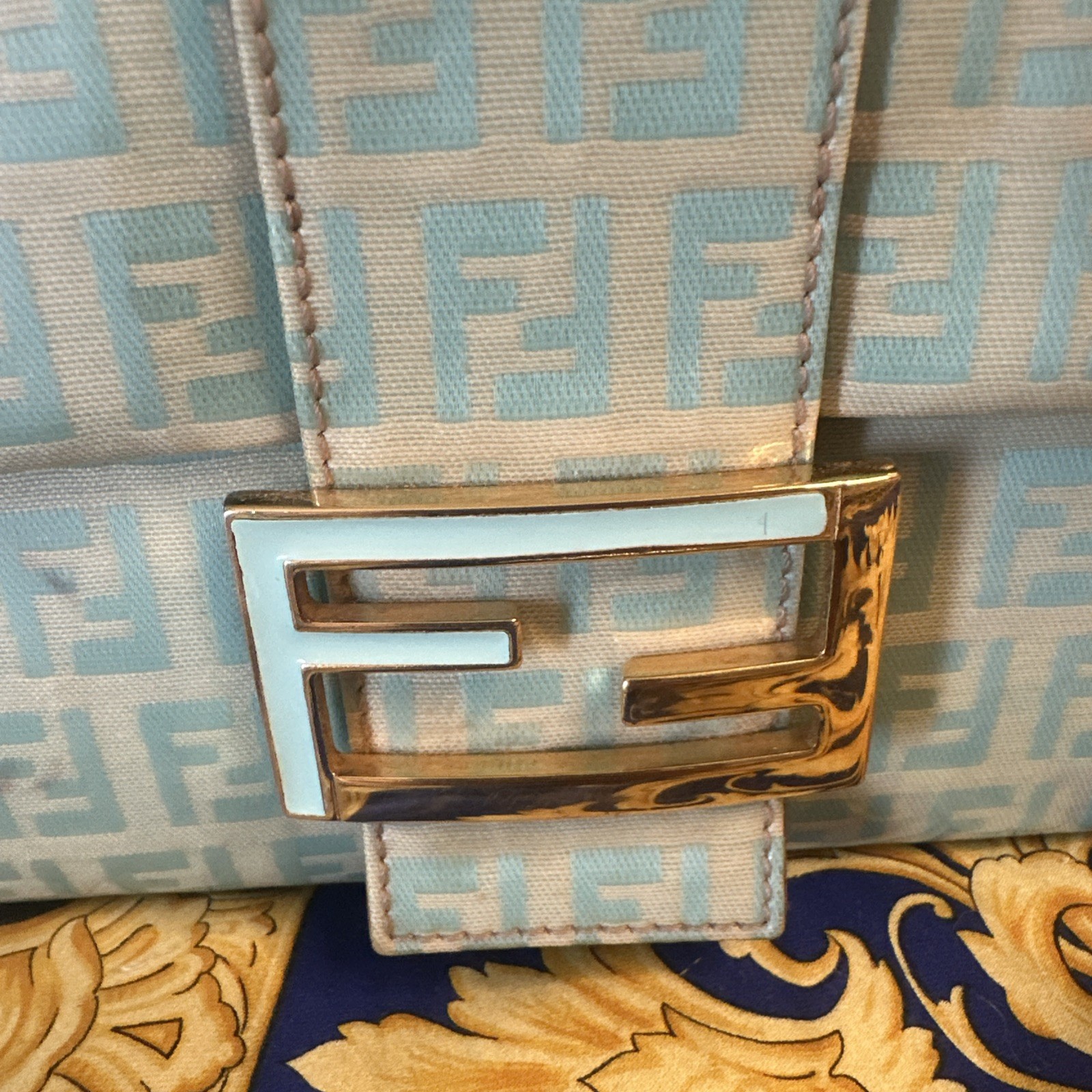 FENDI Mamma Baguette Shoulder Hand Bag Zucchino Vintage