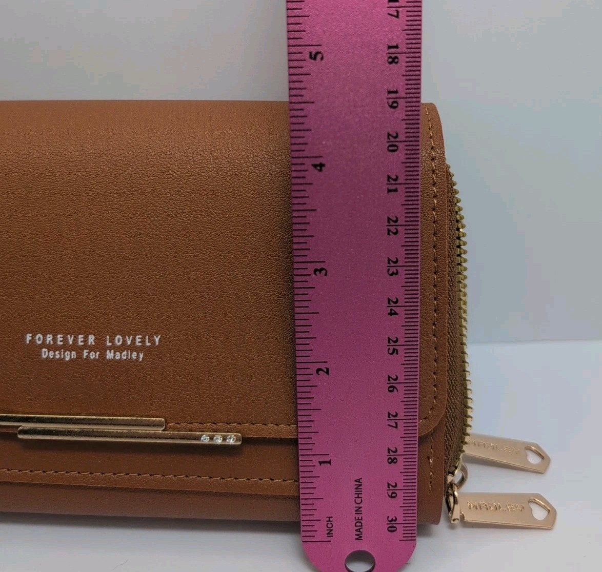 Forever Lovely DesignForMadley Tan Faux Leather Crossbody Bag Purse Phone Wallet