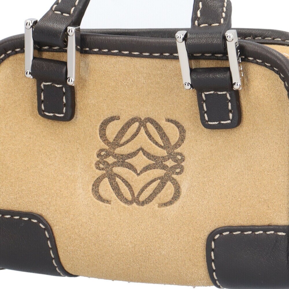 LOEWE Suede Mini Hand Bag Pouch Pochette Amazona Vintage Auth From Japan