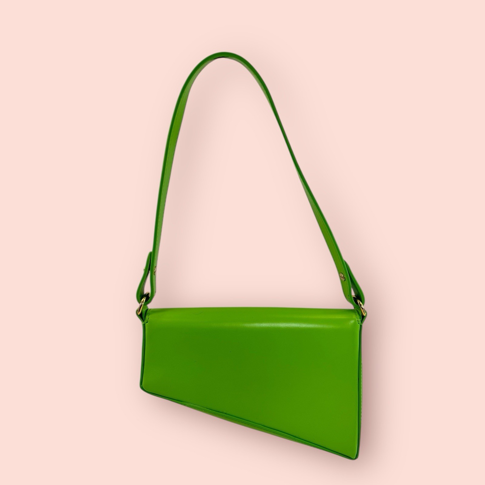 AUPEN Purpose Luxury Designer Small Asymmetrical Shoulder Bag Green