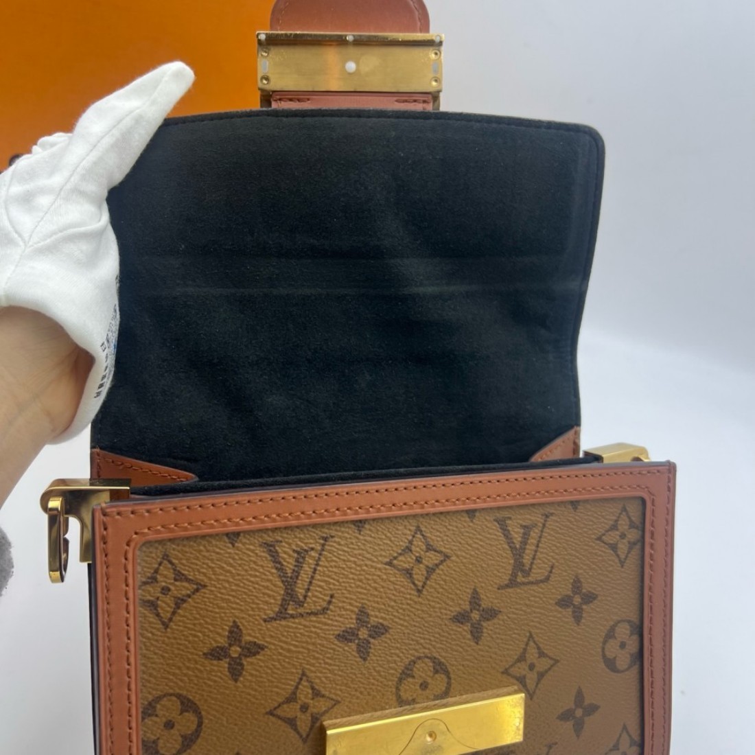 Louis Vuitton Dauphine Monogram Reverse Canvas Leather small Crossbody Bag