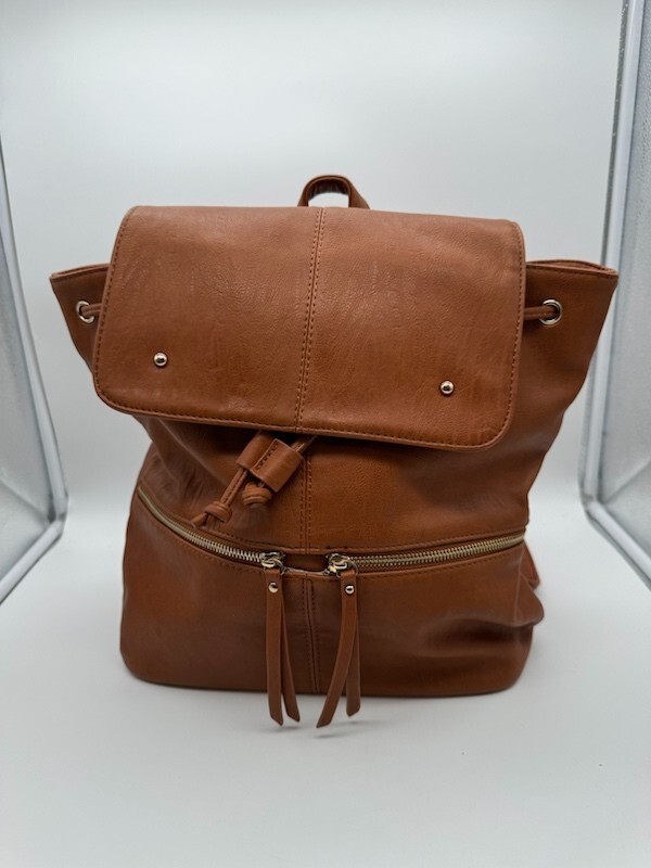 Hynes Eagle Faux Leather Ultra Chic Backpack Brown