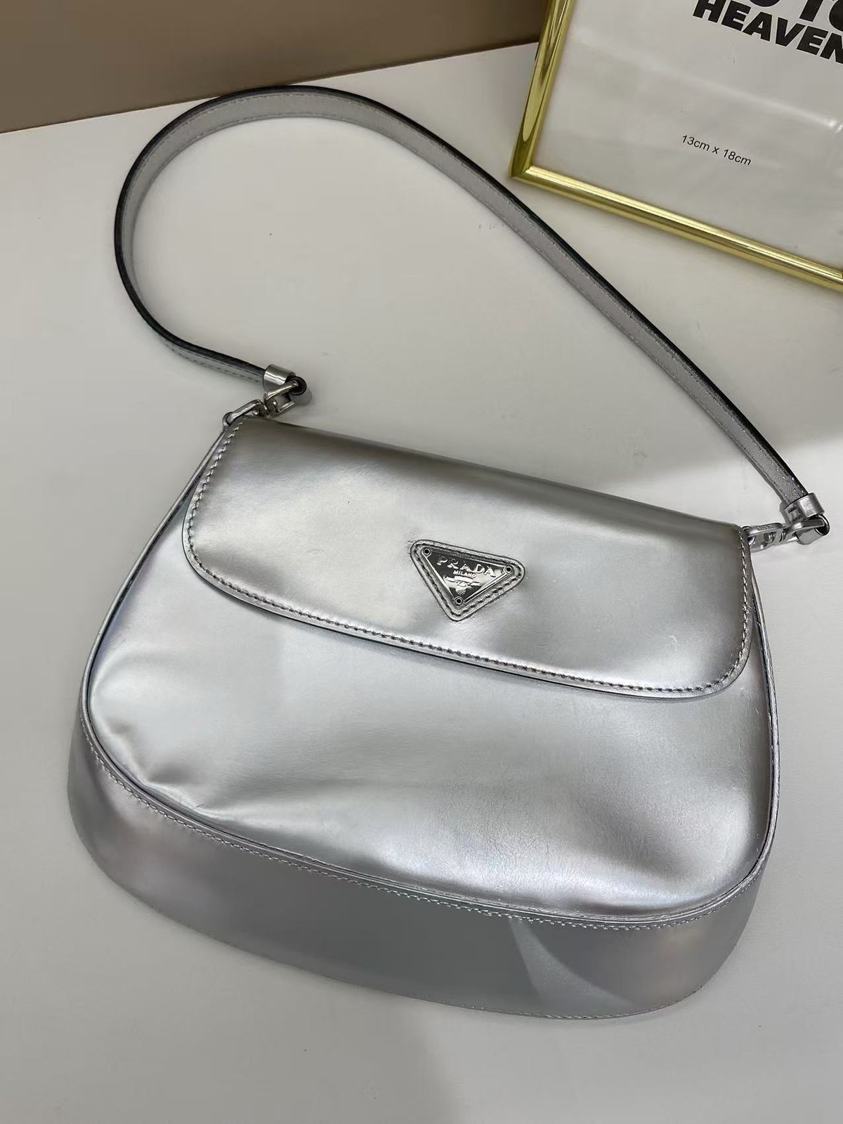 PRADA Cleo Spazzolato Leather Small Flap Shoulder Bag Iconic