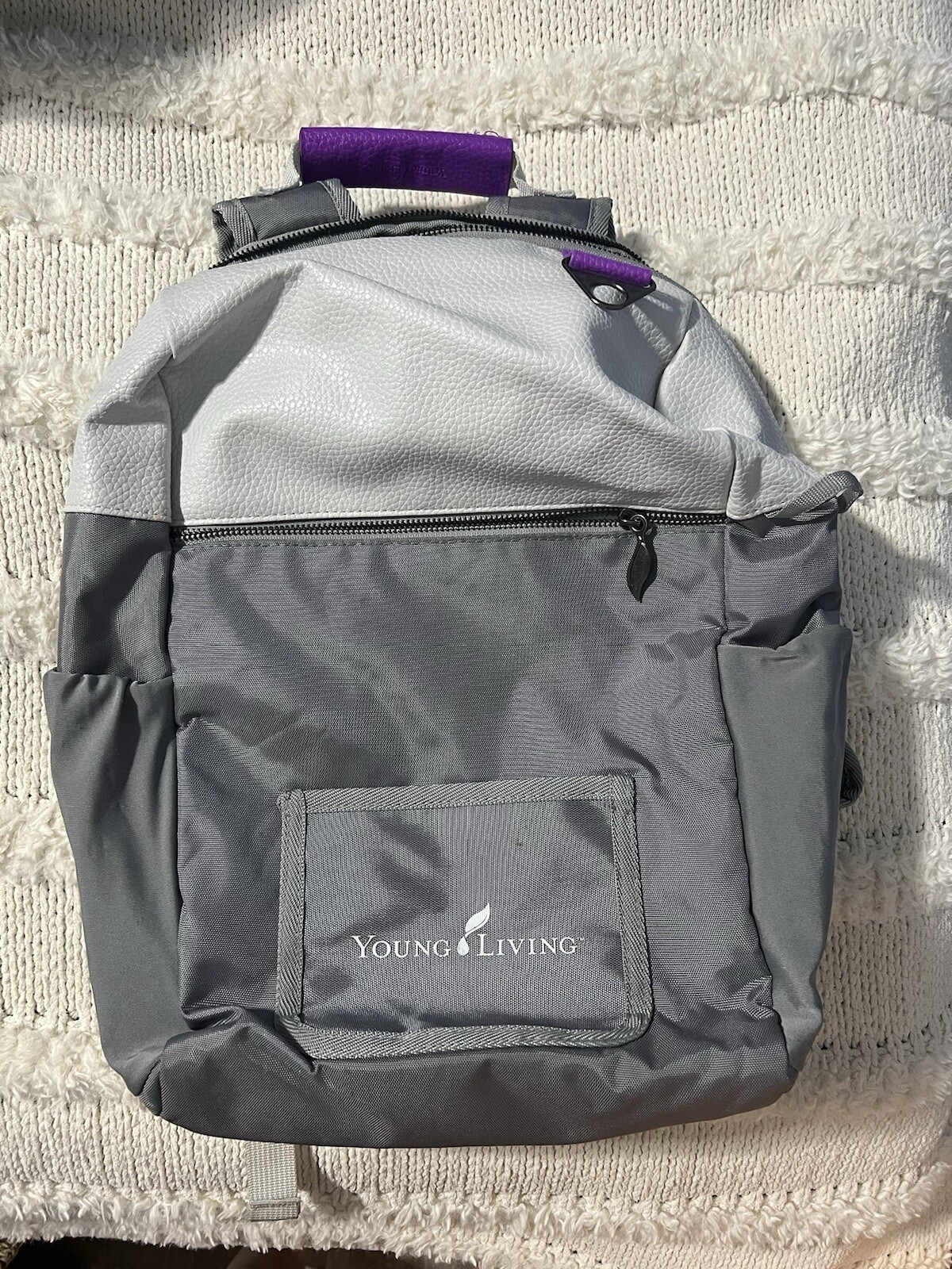 Young Living Essential Oils Backpack Laptop Tablet Bag Convention Gray Purple