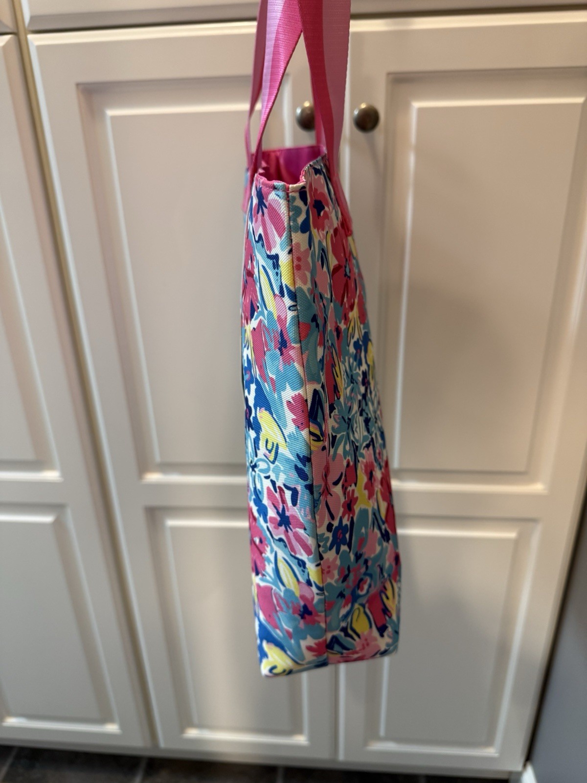 NWT Marleylilly Monogrammed Tote Bag Watercolor Whimsy Pink Floral “Kaylee”