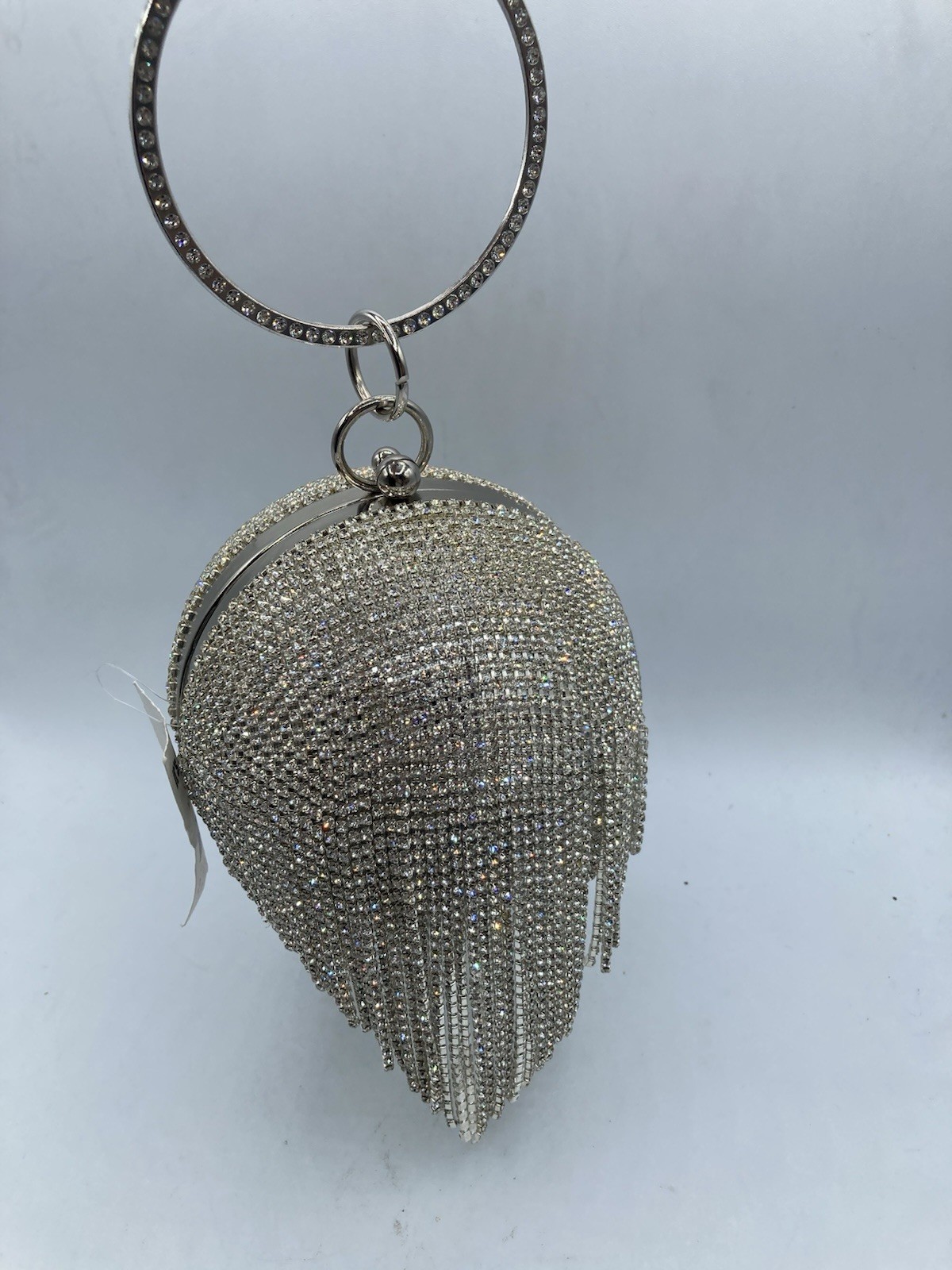 Its Fashion Accessory Silver Tone Diamon Purse NEW W TAGS NWT 5″ ROUND Strap