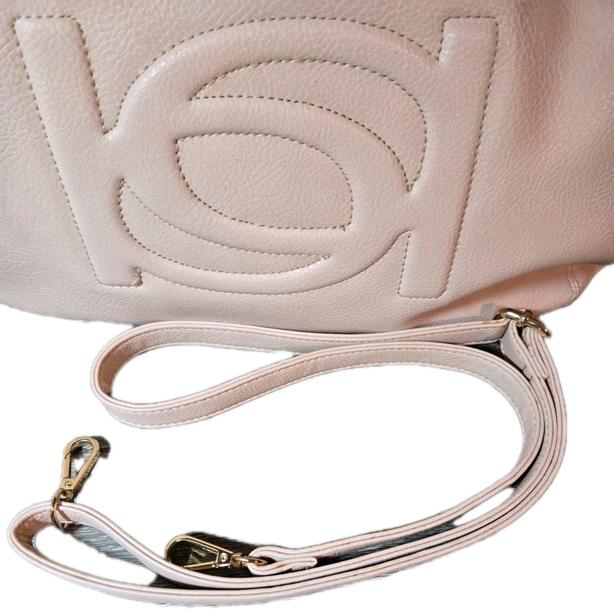 bebe Lara Shopper Handbag Rose Dust Pink Gold Chain Strap Tote Crossbody Bag Y2K