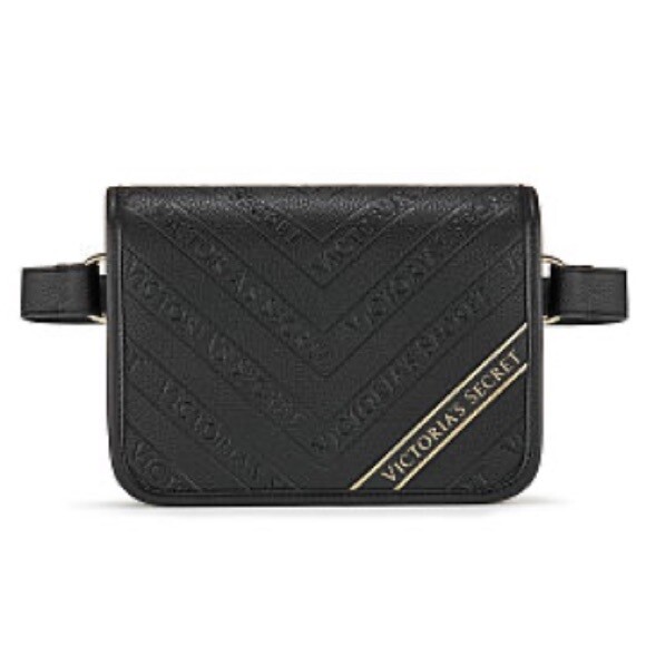 Flap Belt Bag – Logo Stripe • Black • VS • NEW • NWT – Victoria’s Secret Fanny