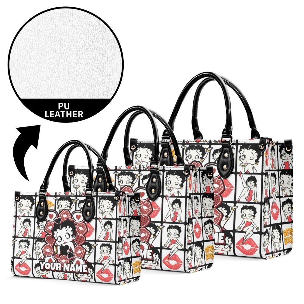 Personalized Betty Boop Leather Handbag, Handbag Gift for Woman, Valentine Gift