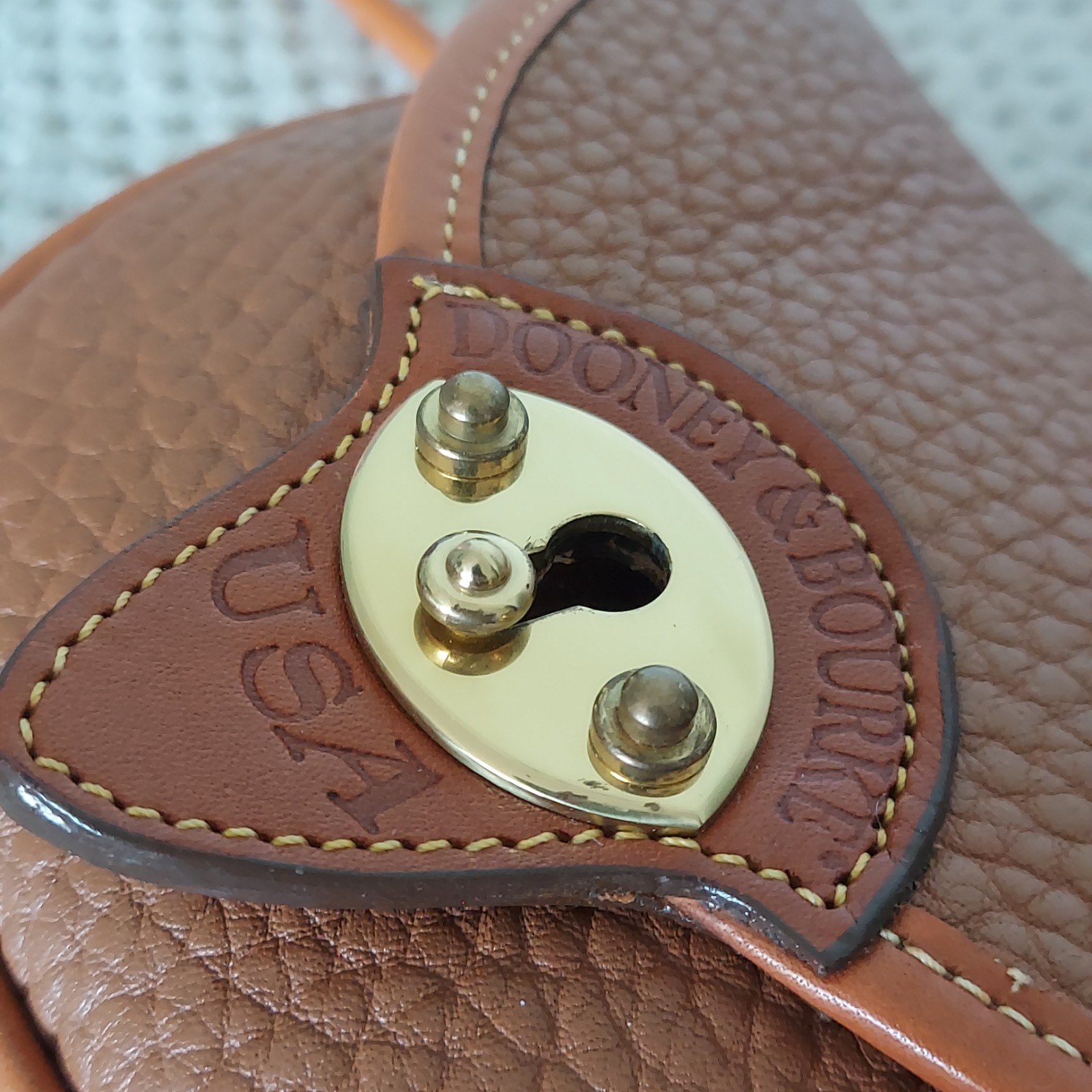 Vintage 90s Dooney & Bourke All Weather Leather Cavalry Mini Belt Crossbody Bag