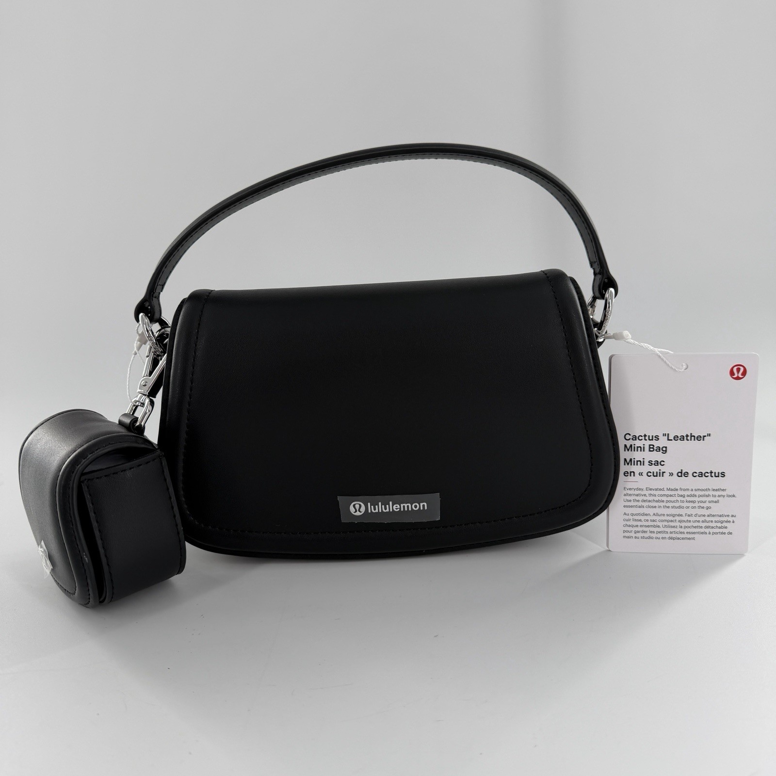 NWT LULULEMON Cactus Black Leather Alternative Crossbody Bag & Air Pods Holder