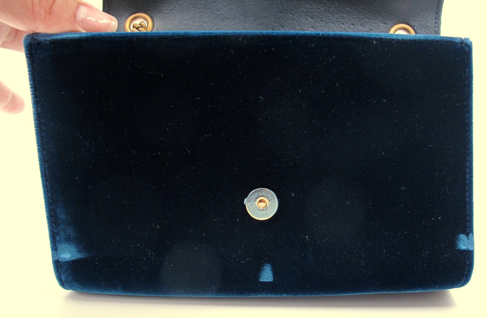 Original YVES SAINT LAURENT KATE Suede Blue Shoulder Ladies Handbag “YRT”*****