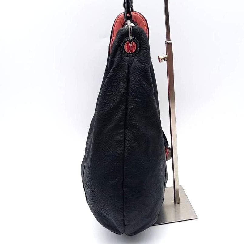 DIESEL One Shoulder Bag Leather Black Pink Vintage From Japan
