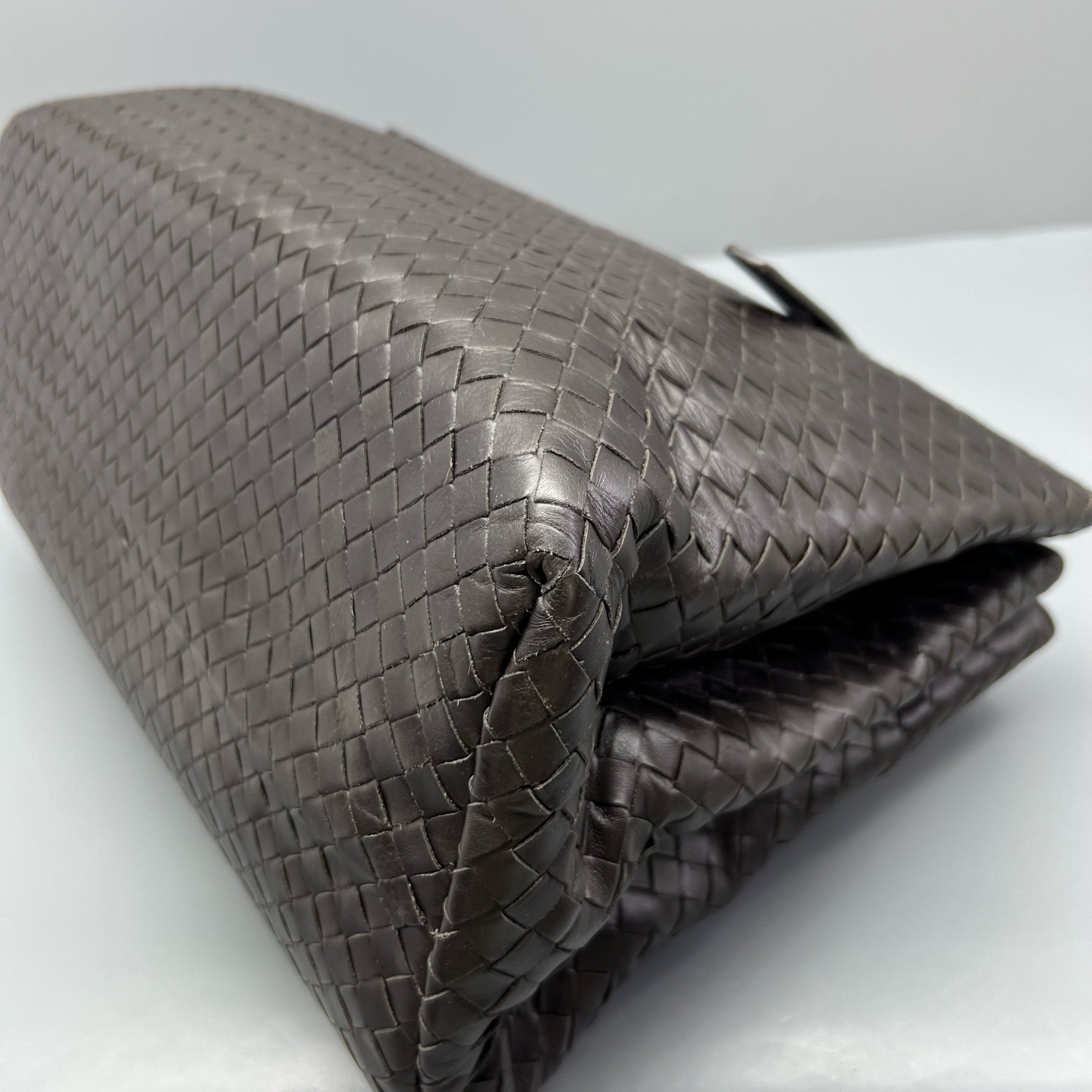 Bottega Veneta Pre-Owned Authentic Satchel Dark Brown 38*24*18cm