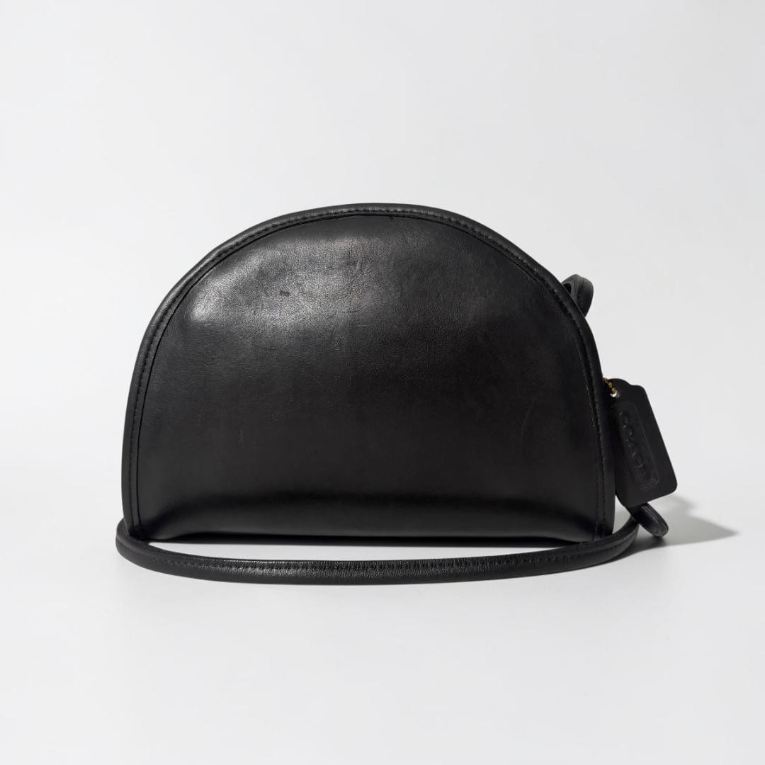COACH Old Coach half moon shoulder bag black leather
