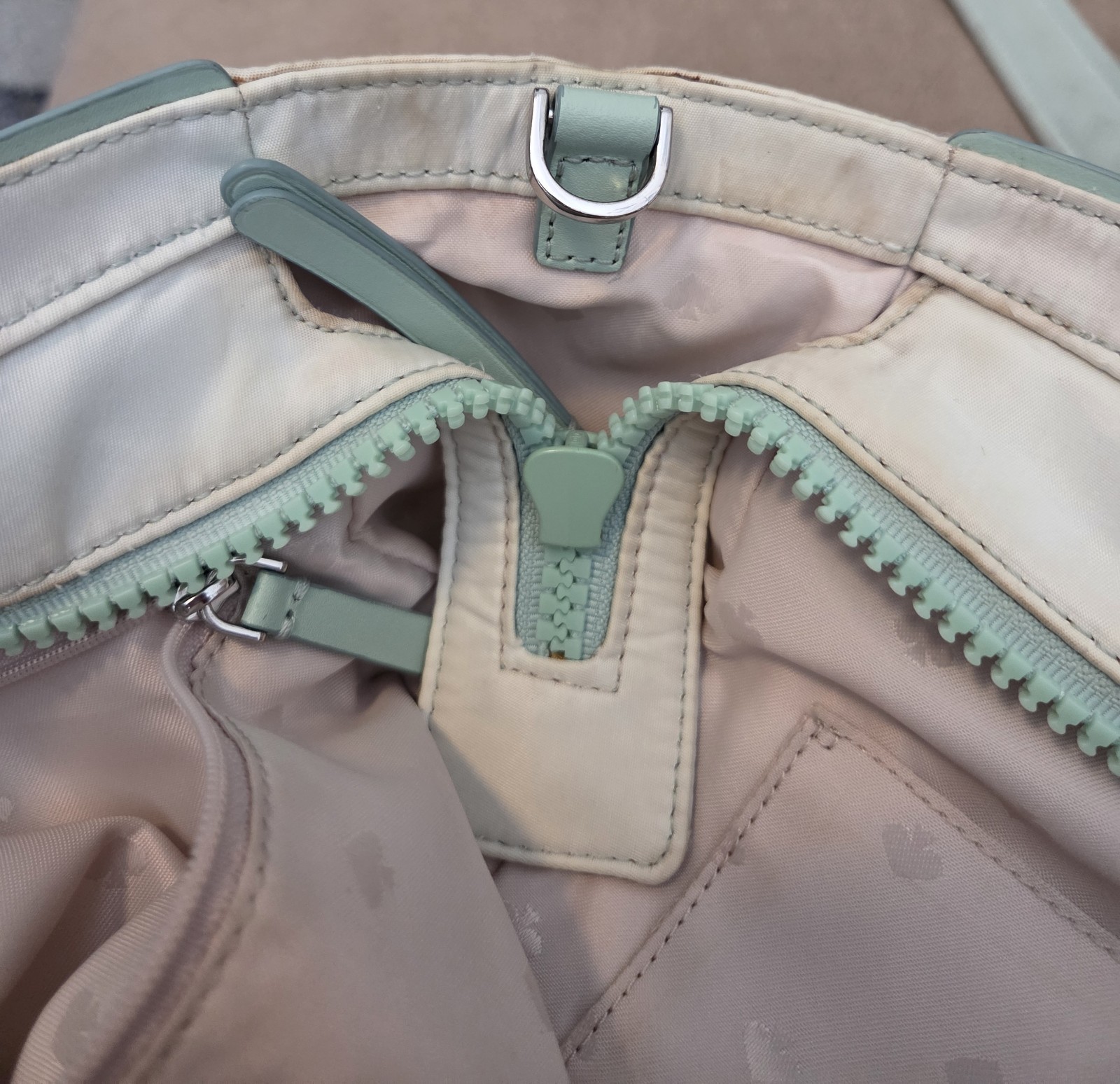 Kate Spade Fiji Green Teal Ombre Jae Crossbody Nylon Purse Tote