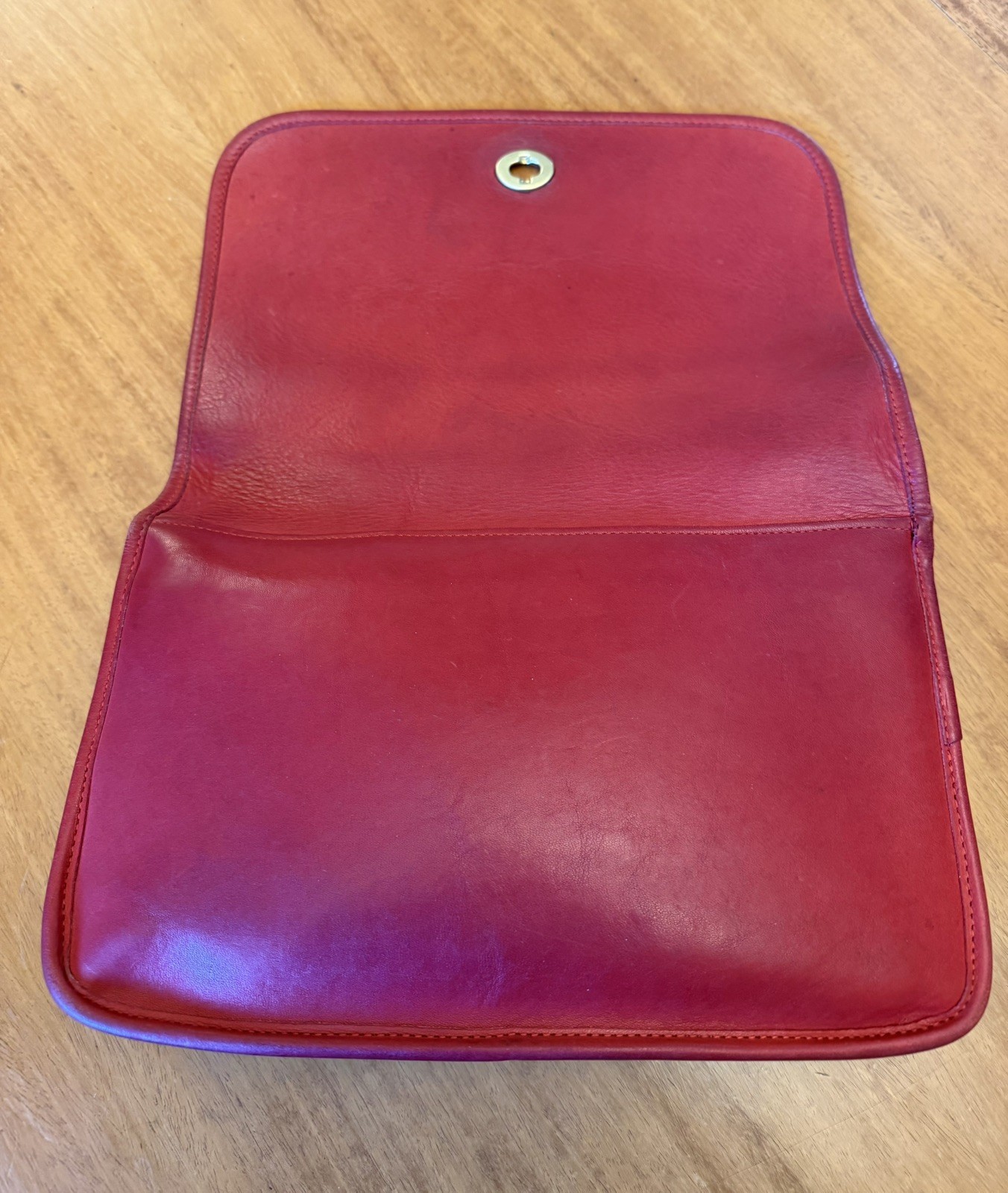 Vintage Coach Red Convertible Clutch Bag made in NYC 9635