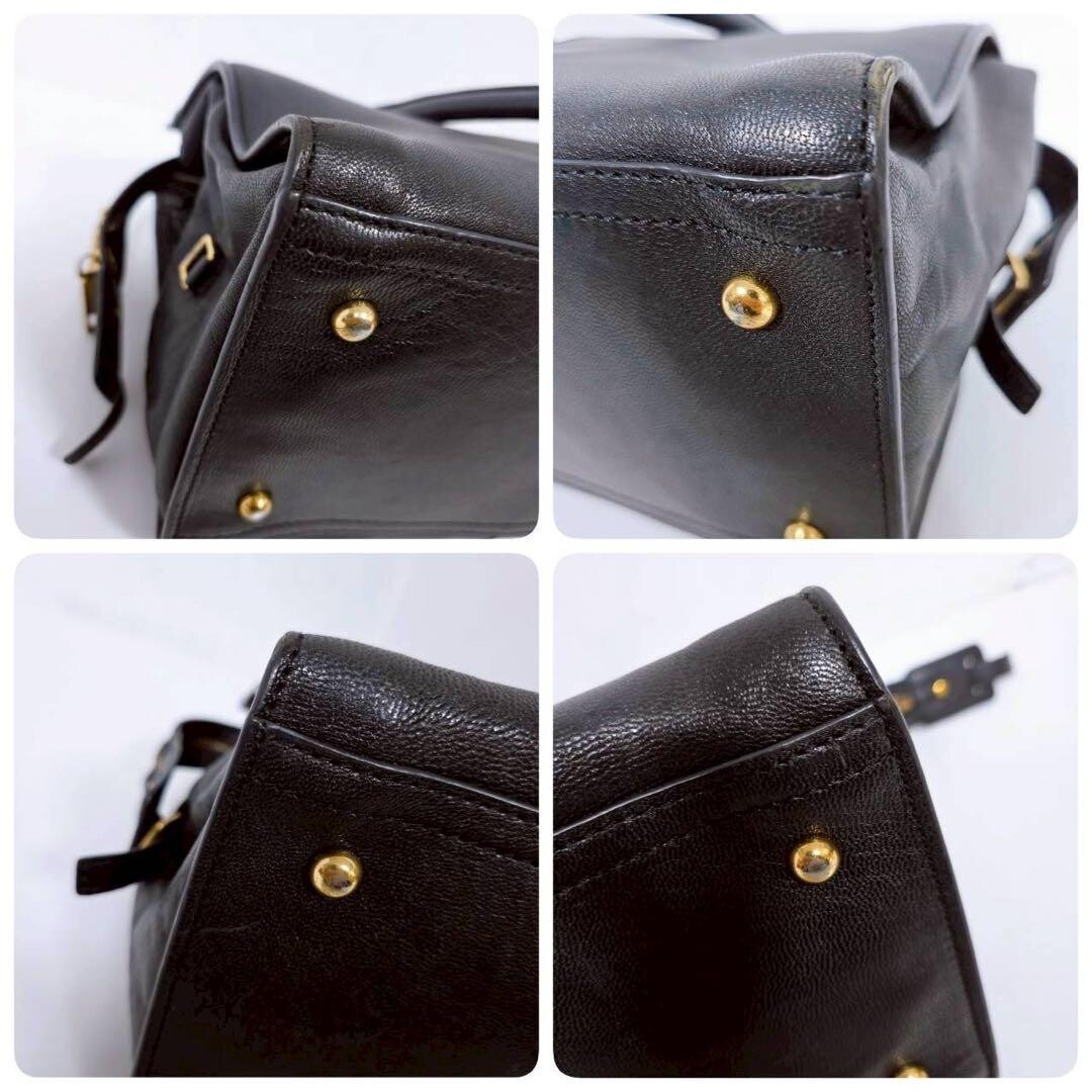 YVES SAINT LAURENT Cabas Chic Handbag Black Vintage Authentic From Japan