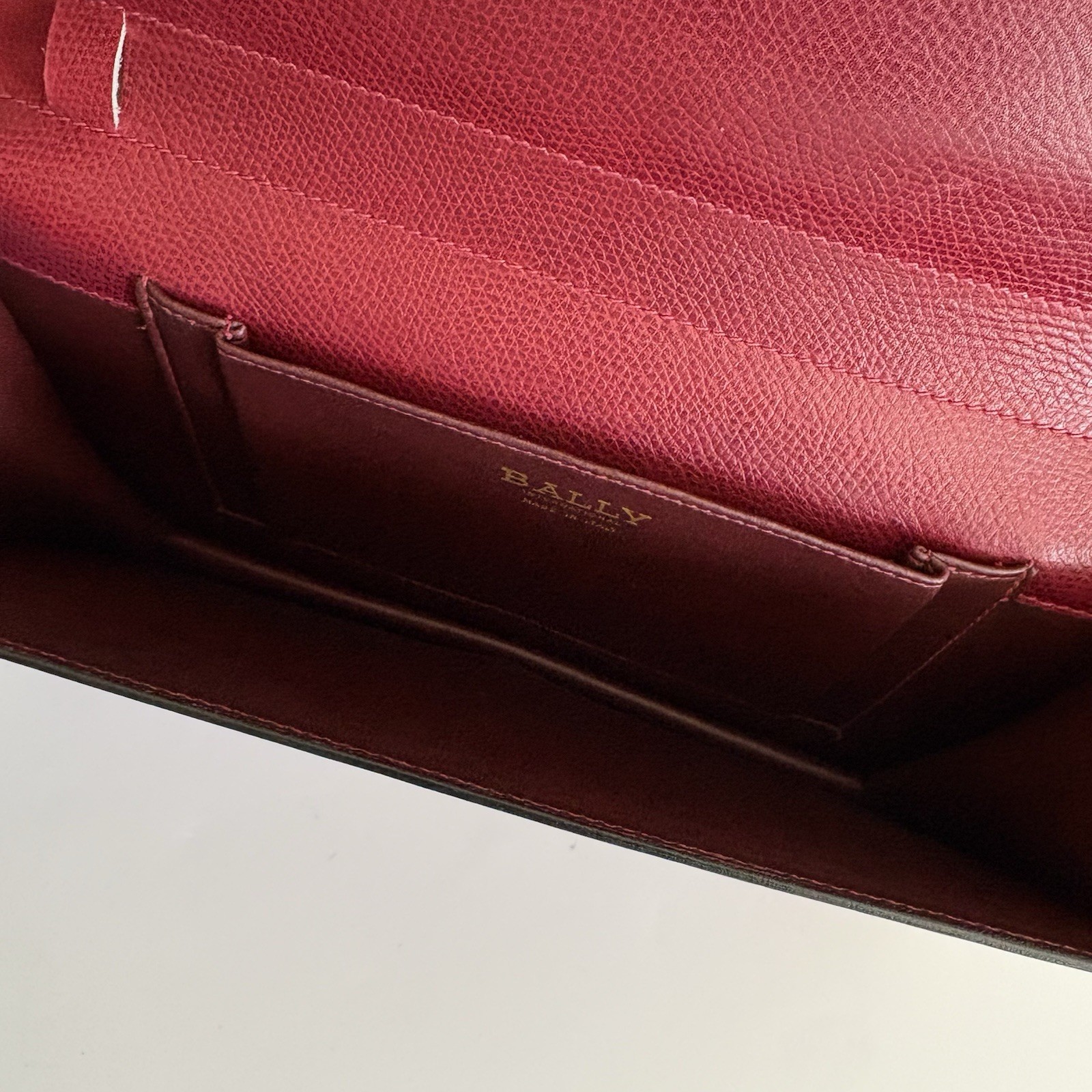 Authentic Bally Clutch Leather Red From Japan 0906