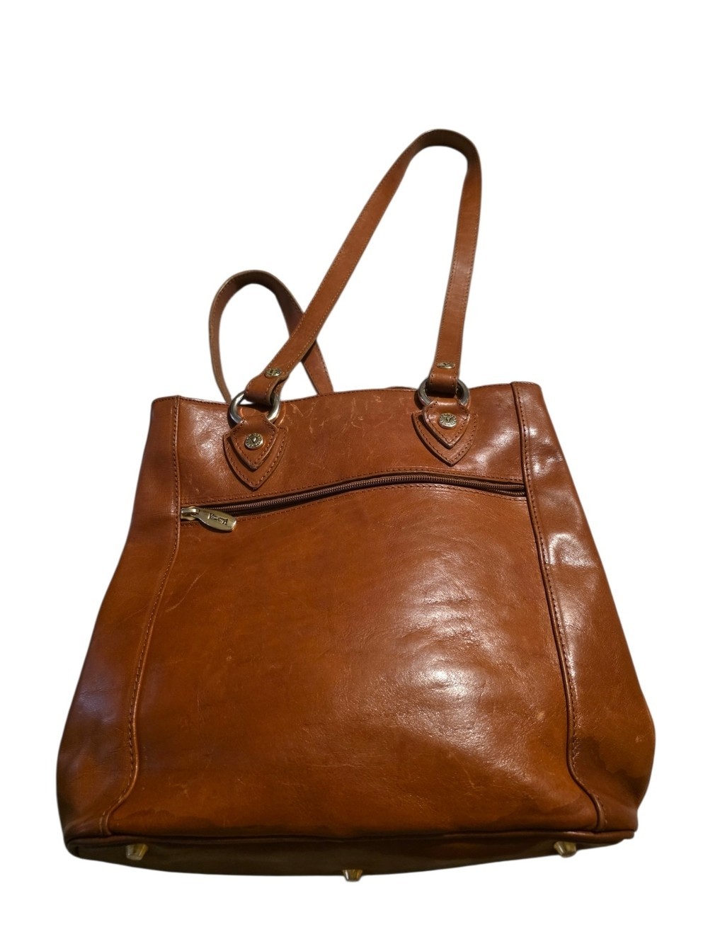 VALENTINA by Di Pell Brown Genuine Leather Tote Shoulder Bag Made in Italy
