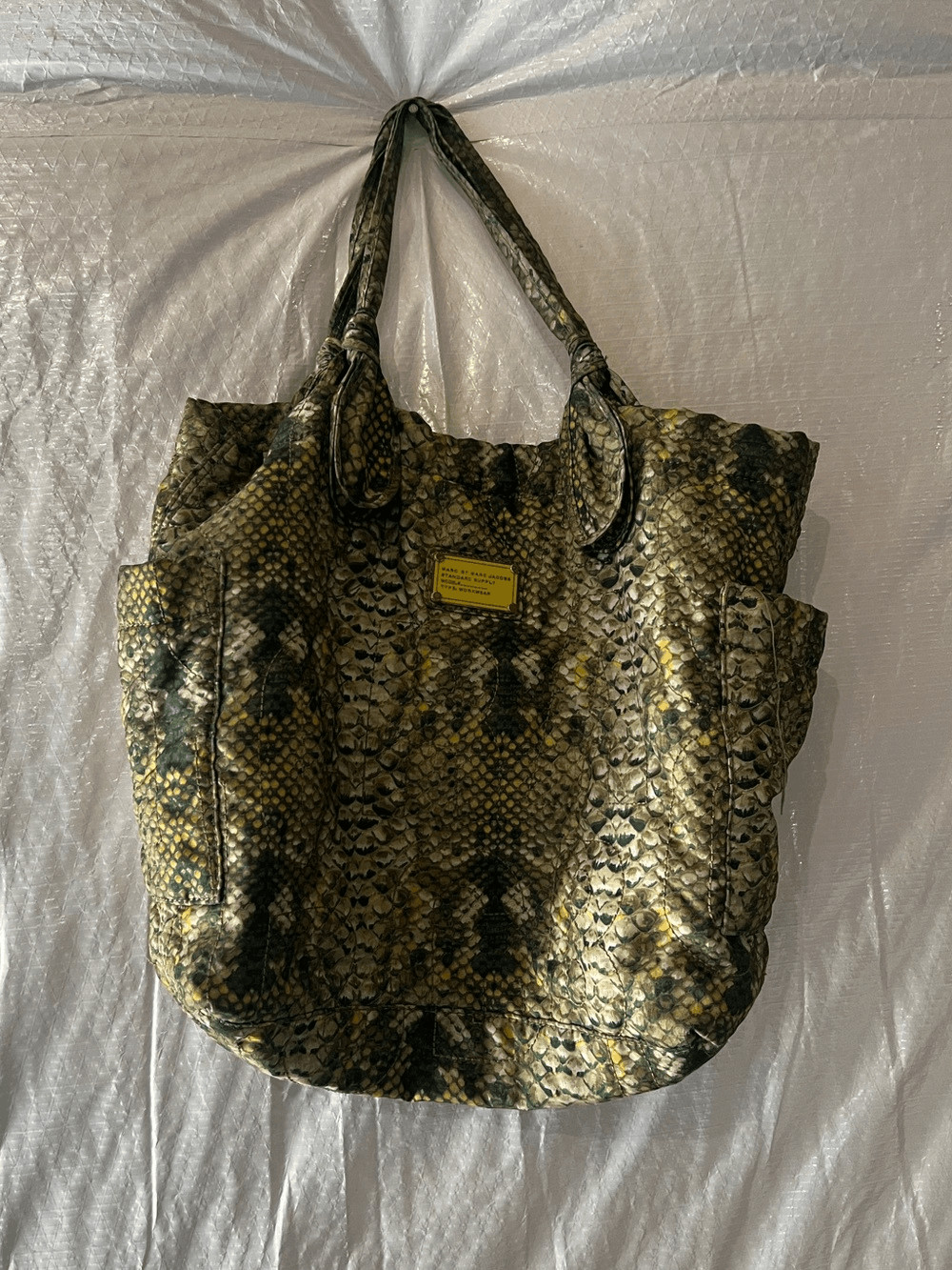 Marc by Marc Jacobs Green Multi Snake Print Pretty Nylon Tate Tote