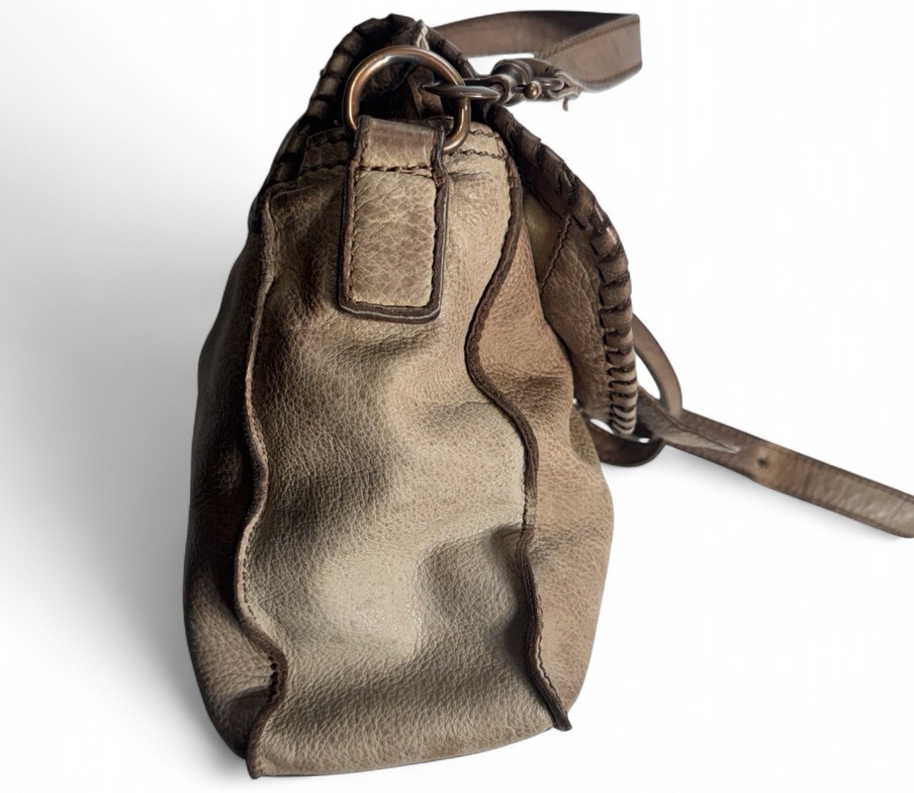 LIEBESKIND Berlin Brown Leather Crossbody Bag Shoulder Boho Hippie Purse