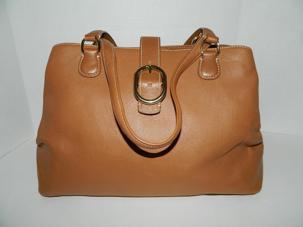 TALBOTS LARGE NAPPA HAVANA SATCHEL HANDBAG