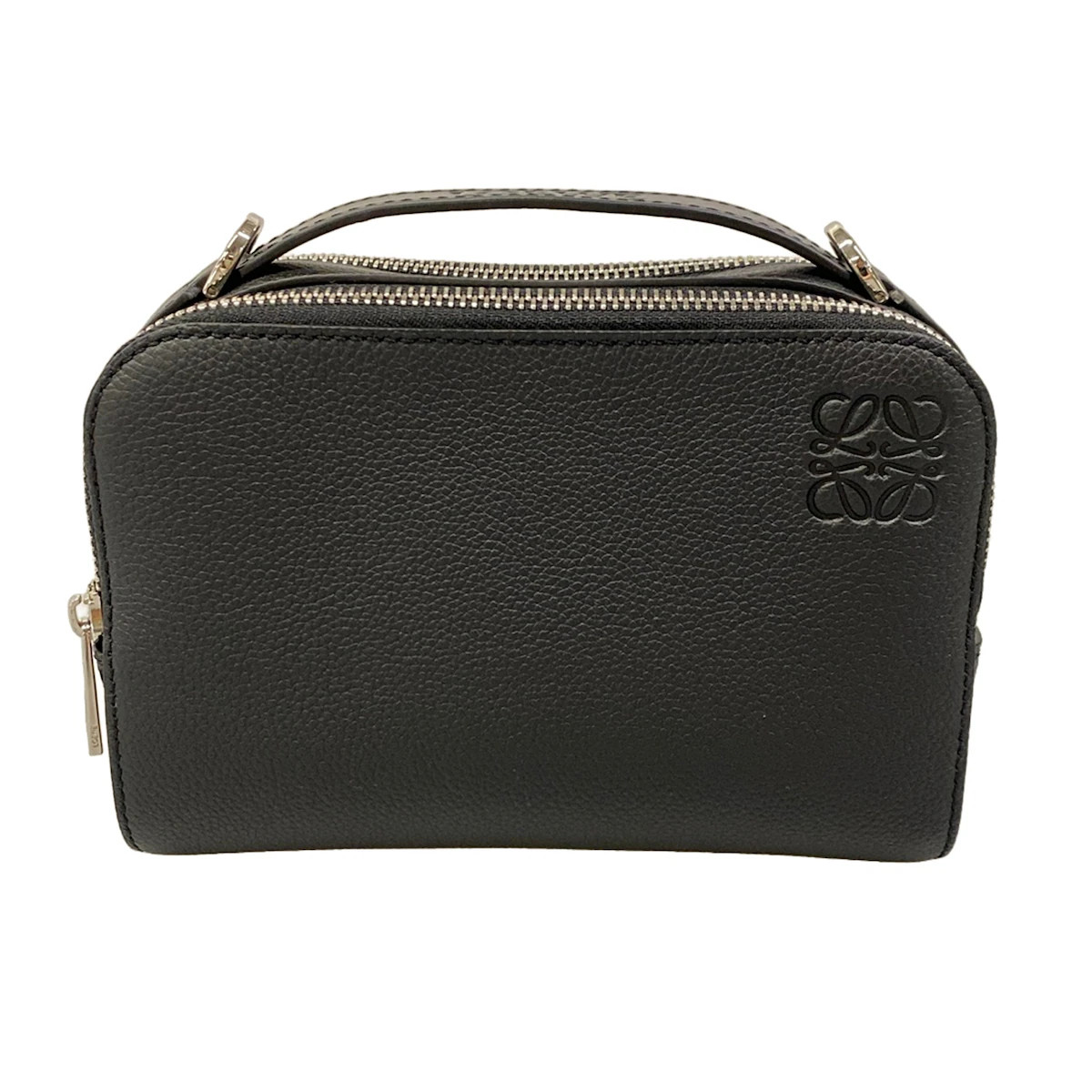 LOEWE Crossbody Camera Bag Mini C660R41X01 Black Leather Handbag