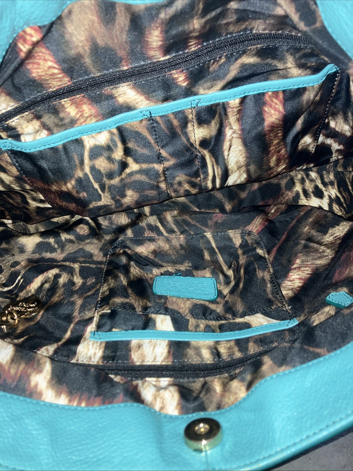 🔥MAXX New York Teal Premium Leather Large Satchel Shoulder Bag