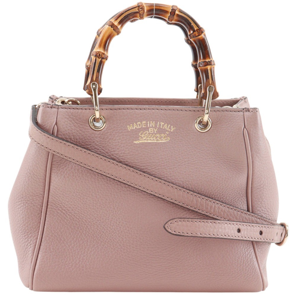 GUCCI Bamboo Mini Shopper Handbag 368823 2WAYShoulder pink Calfskin Women