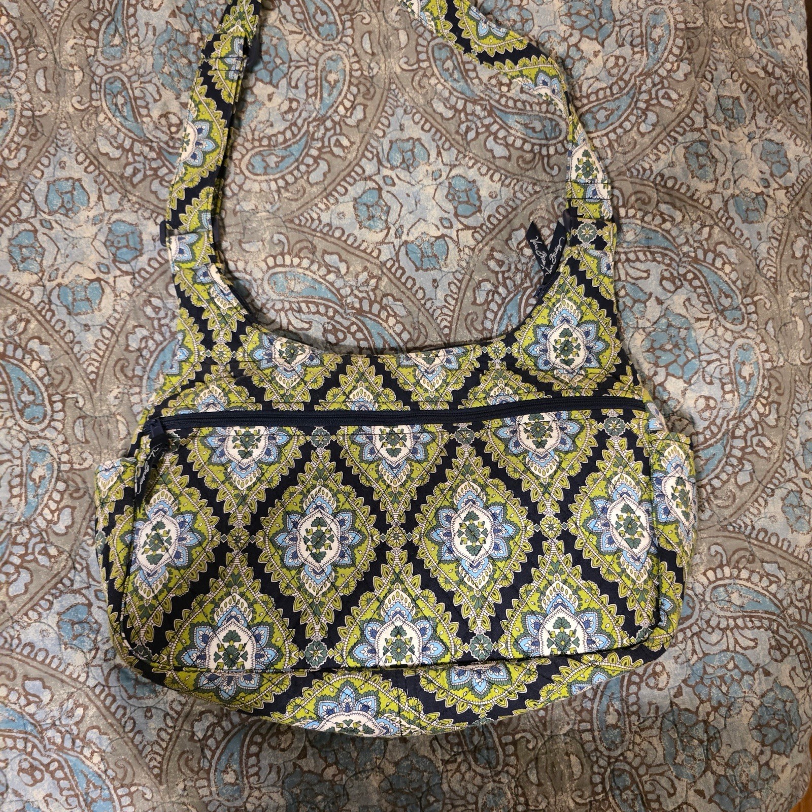 NWOT Vera Bradley Cambridge Cargo Sling Bag Retired Print blue green